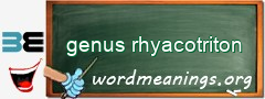 WordMeaning blackboard for genus rhyacotriton